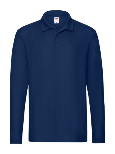 Premium Long Sleeve Polo - navy, S