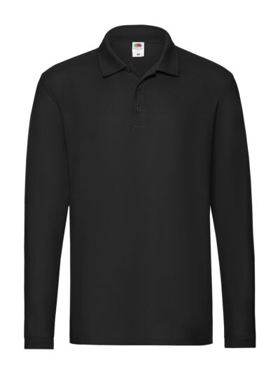 Premium Long Sleeve Polo - black, S