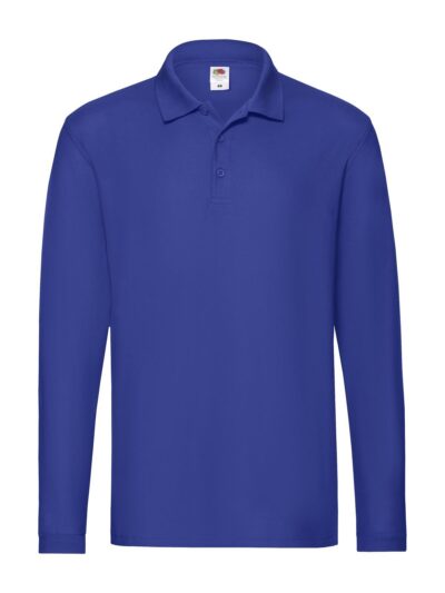 Premium Long Sleeve Polo - royal blue, S