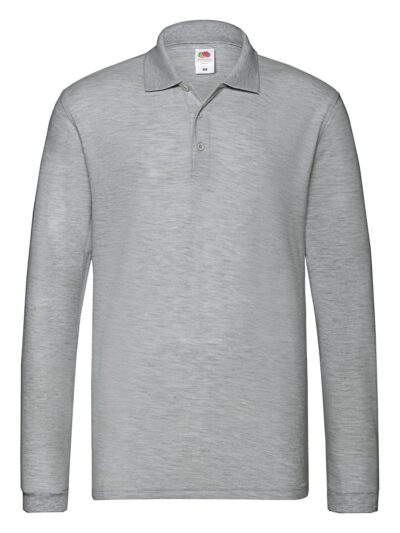 Premium Long Sleeve Polo - athletic heather, S