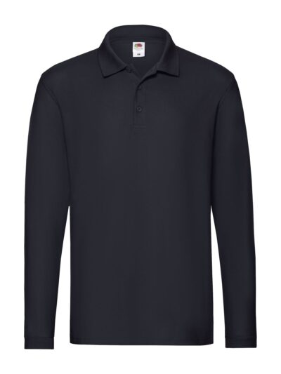 Premium Long Sleeve Polo - deep navy, S