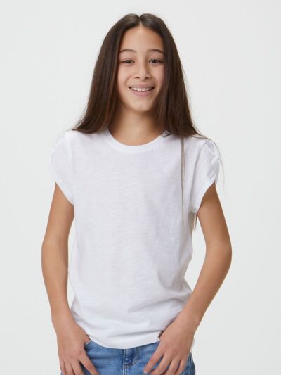 T-shirt Slub Bambina - white, 12-14