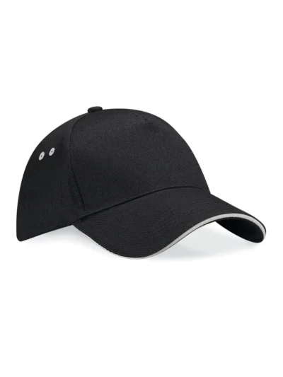 Ultimate 5 Panel Cap - Sandwich Peak - black/light grey, UNICA