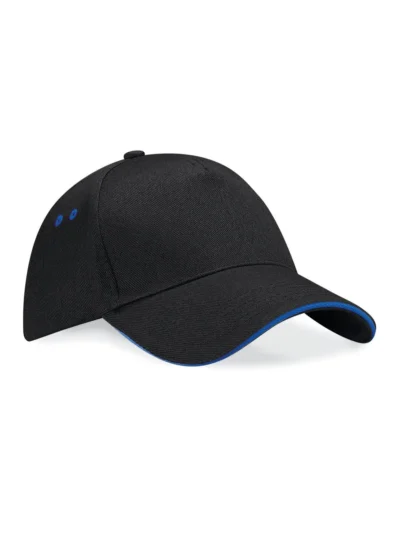 Ultimate 5 Panel Cap - Sandwich Peak - black/bright royal, UNICA