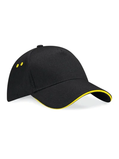 Ultimate 5 Panel Cap - Sandwich Peak - black/yellow, UNICA