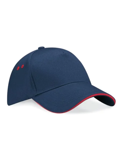 Ultimate 5 Panel Cap - Sandwich Peak - french navy/classic red, UNICA