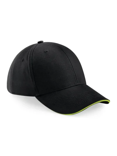 Athleisure 6 Panel Cap - black/lime green, UNICA