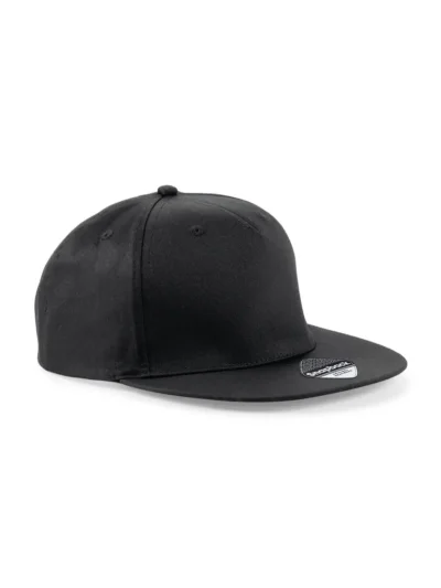 5 Panel Snapback Rapper Cap - black, UNICA