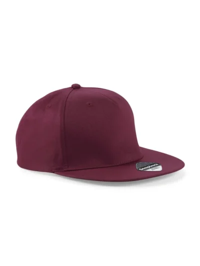 5 Panel Snapback Rapper Cap - burgundy, UNICA
