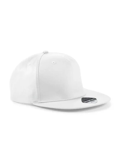 5 Panel Snapback Rapper Cap - white, UNICA
