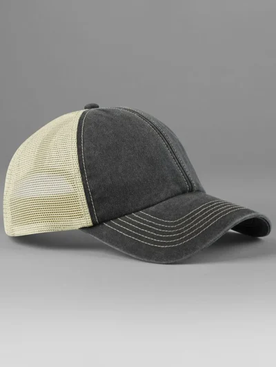 6 Panel Vintage Trucker - vintage black/stone, UNICA