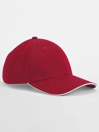 EarthAware® Classic Organic Cotton 6 Panel Cap - Sandwich Peak - classic red/white, UNICA