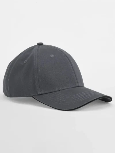 EarthAware® Classic Organic Cotton 6 Panel Cap - Sandwich Peak - graphite grey/black, UNICA
