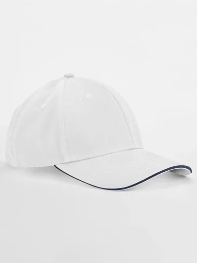 EarthAware® Classic Organic Cotton 6 Panel Cap - Sandwich Peak - white/french navy, UNICA