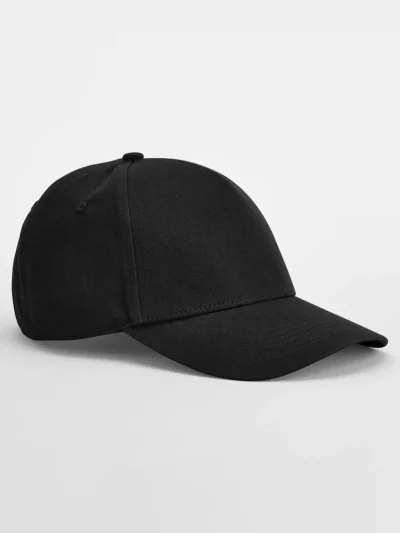 EarthAware® Classic Organic Cotton 5 Panel Cap - black, UNICA