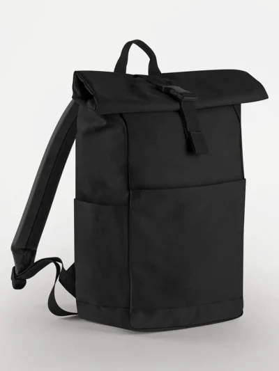 Premium Recycled Roll Top Backpack - black, UNICA
