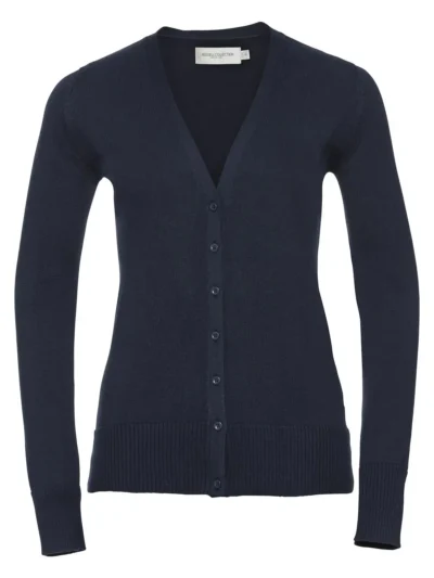 Ladies' V-Neck Knitted Cardigan - french Navy, XXL