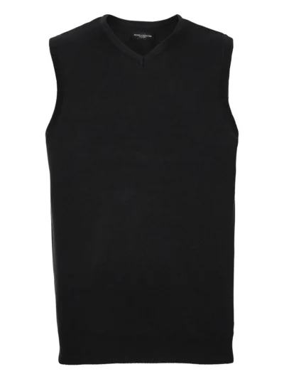 Adults' V-Neck Sleeveless Knitted Pullover - black, XXS