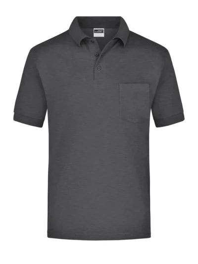 Polo Piqué Pocket - anthracite-melange, L