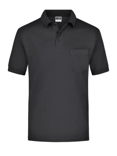Polo Piqué Pocket - black, M