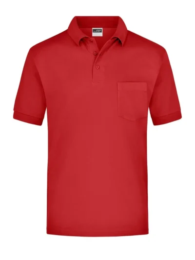 Polo Piqué Pocket - red, M