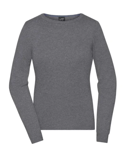 Ladies' Round-Neck Pullover - grey heather, XXL