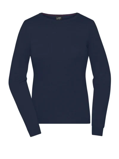 Ladies' Round-Neck Pullover - navy, S