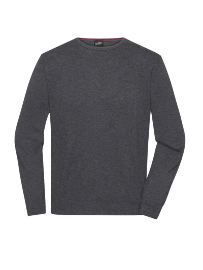 Mens' Round-Neck Pullover - anthracite-melange, XL