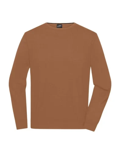 Mens' Round-Neck Pullover - camel, M
