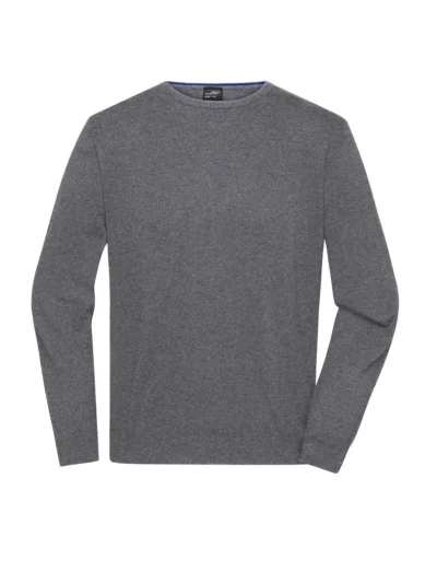 Mens' Round-Neck Pullover - grey heather, XL