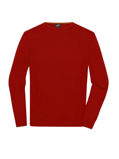 Mens' Round-Neck Pullover - red, S