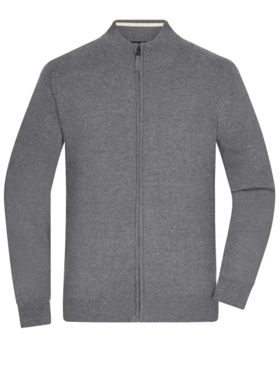 Men's Zip Cardigan - grey heather, M