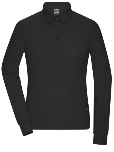 Ladies' Workwear-Longsleeve Polo - black, M