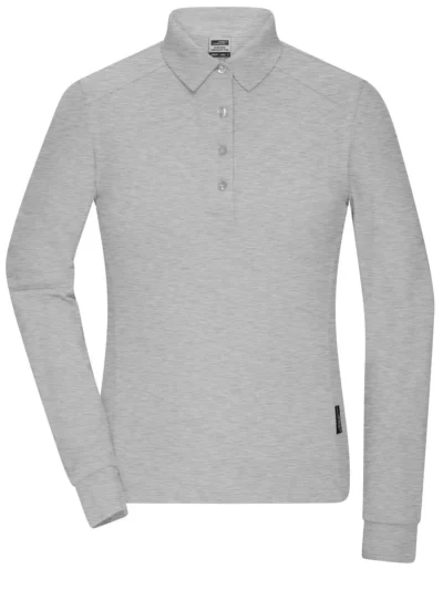 Ladies' Workwear-Longsleeve Polo - grey heather, M