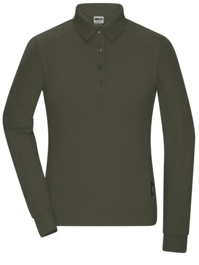 Ladies' Workwear-Longsleeve Polo - olive, 3XL