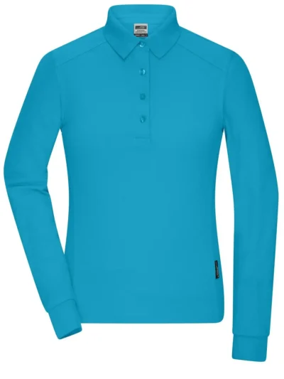 Ladies' Workwear-Longsleeve Polo - turquoise, M
