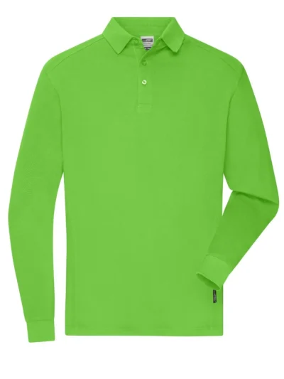 Men's Workwear-Longsleeve Polo - lime green, XXL