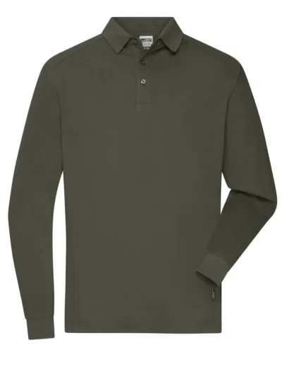 Men's Workwear-Longsleeve Polo - olive, XS