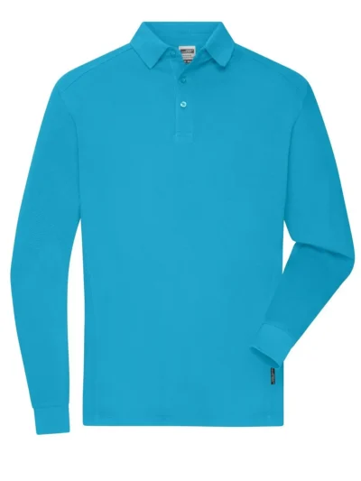 Men's Workwear-Longsleeve Polo - turquoise, XXL