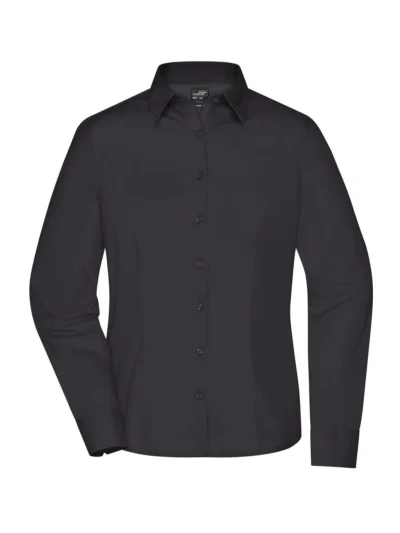 Ladies' Business Shirt Longsleeve - black, 3XL
