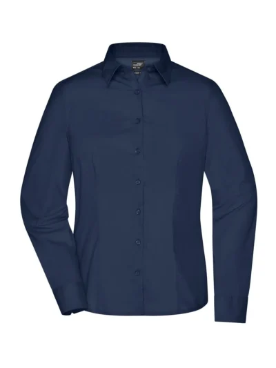 Ladies' Business Shirt Longsleeve - navy, M
