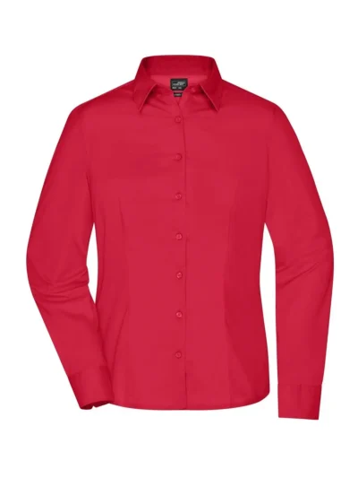 Ladies' Business Shirt Longsleeve - red, XS