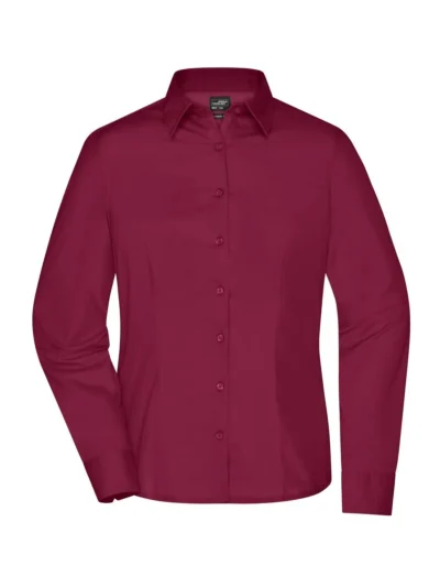 Ladies' Business Shirt Longsleeve - wine, 3XL