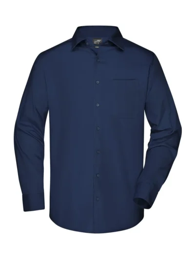 Men's Business Shirt Longsleeve - navy, L