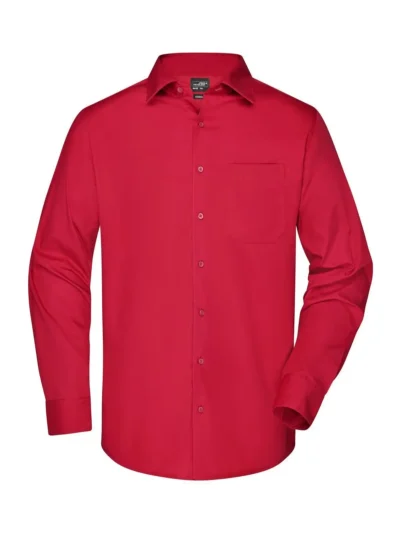 Men's Business Shirt Longsleeve - red, L
