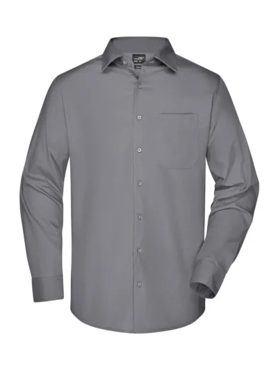 Men's Business Shirt Longsleeve - steel, 3XL