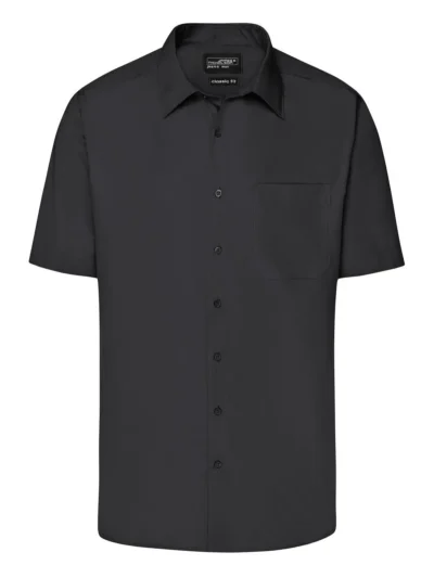 Men's Business Shirt Shortsleeve - black, XL
