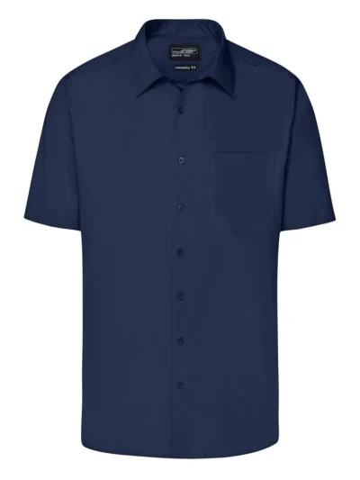 Men's Business Shirt Shortsleeve - navy, S