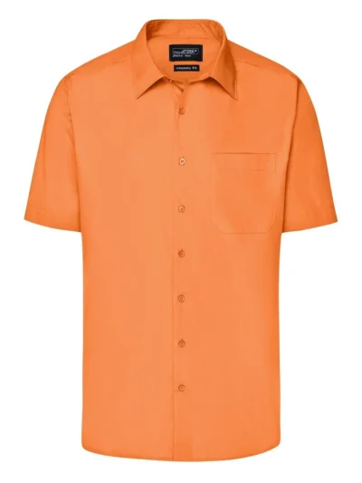Men's Business Shirt Shortsleeve - orange, L