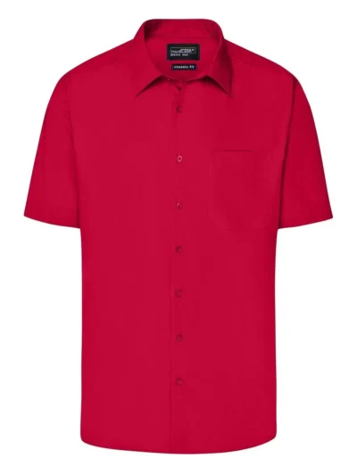 Men's Business Shirt Shortsleeve - red, 4XL